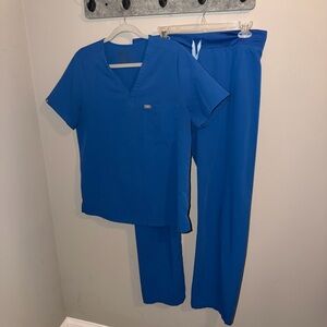 Figs Royal Blue Scrub Set